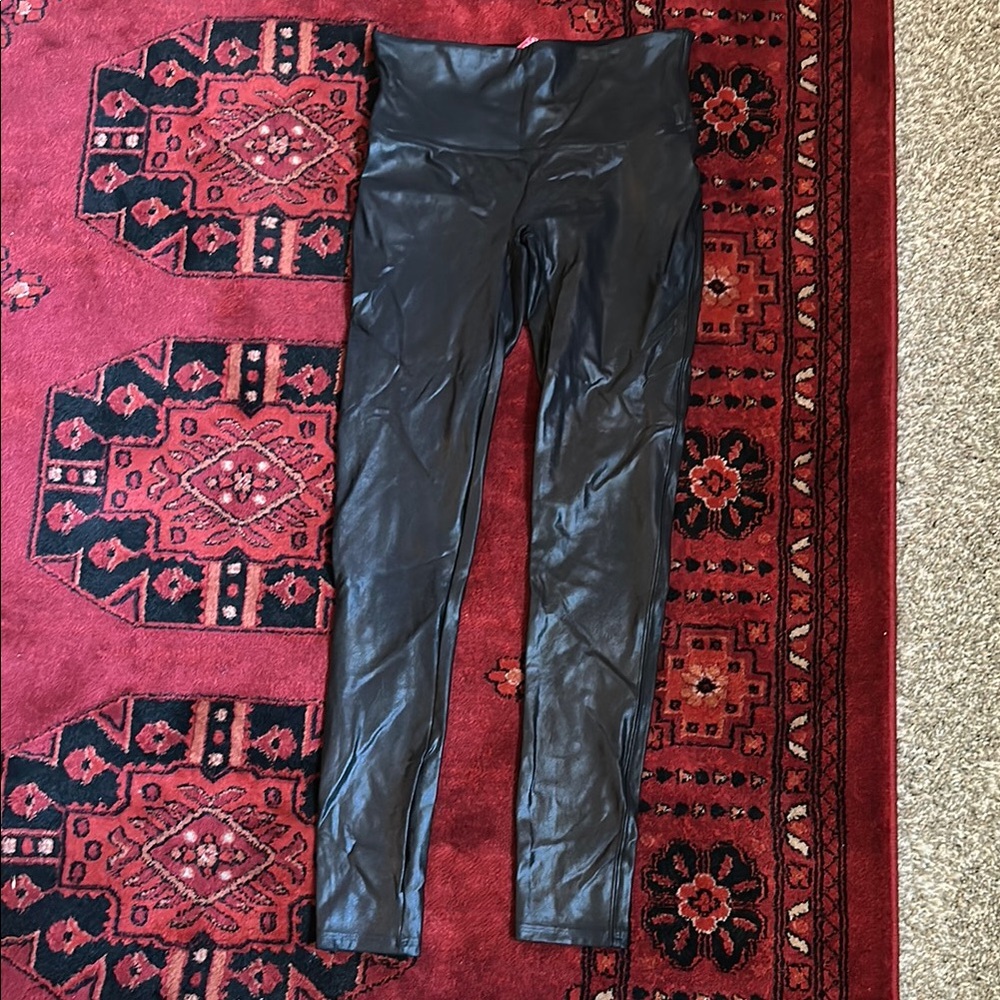 Spanx Black Faux Leather Leggings